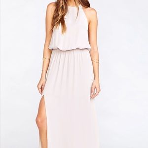 SMYMM Show Me The Ring Crisp Heather Halter Dress